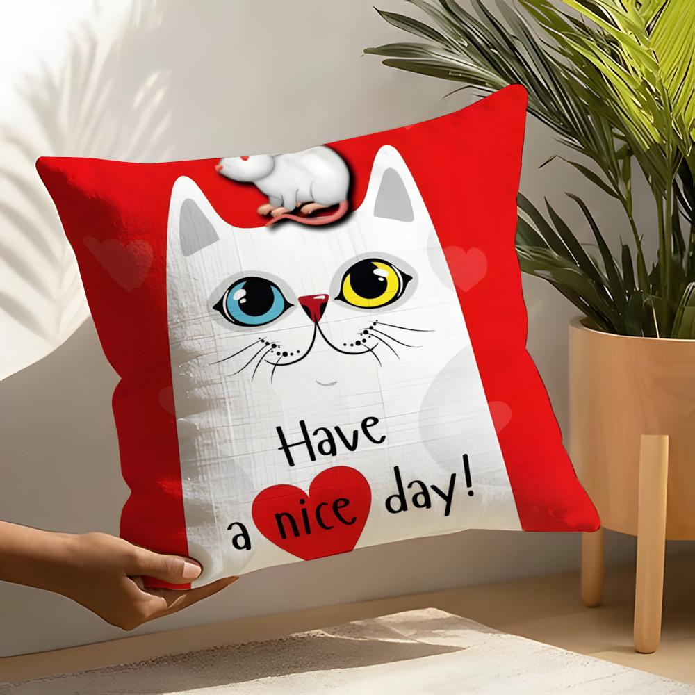 Funny And Surprising Cat Patterns Pillow Case Home Living Room Decoration Linen Pillowcover Pillow Cases Cushion Cover