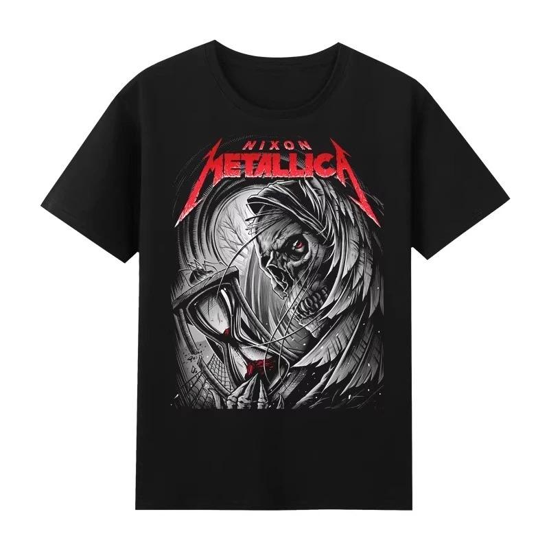 American Heavy Metal Band Metallica T-shirt Men Street Oversized Short Sleeve Heavy Cotton High Quality Loose Shirt Cotton Female Male Clothing