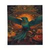 Hummingbird flower digital printed flannel blanket suitable for bedrooms, cars, outdoors, sofas,travel,offices,camping,best gift