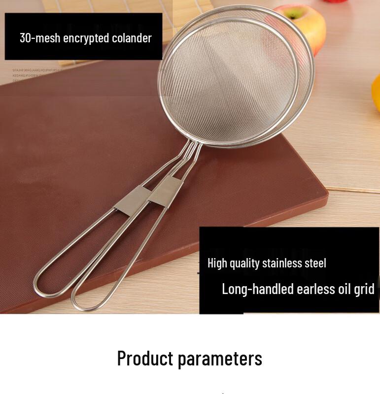 Zhaoran Food Grade 304 Stainless Steel Long Handle Fine Mesh Skimmer