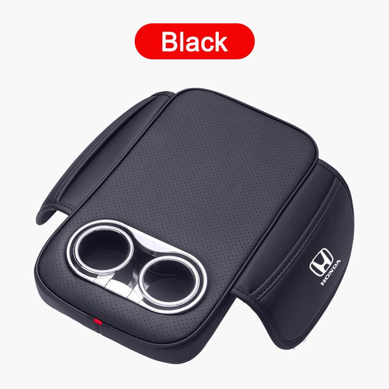 

Leather Car Center Console Armrest Cushion 2 Cup Holder For Honda Civic Accord Jazz Pilot CRV Odyssey Passport City Keyring