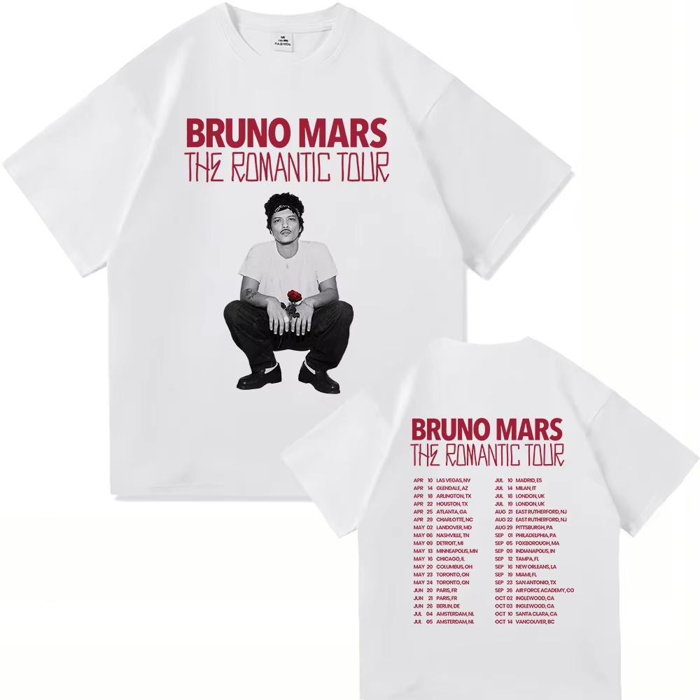 2026 The Romantic Album T Shirt Bruno Mars The Romantic Tour Men Women Clothing Vintage Harajuku High Quality Cotton Tshirts