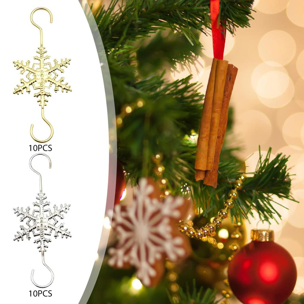 10 Pieces Christmas Ornament Hooks Christmas Tree Hangers Reusable Heavy Duty Xmas Hooks for Office Wedding Xmas Festival