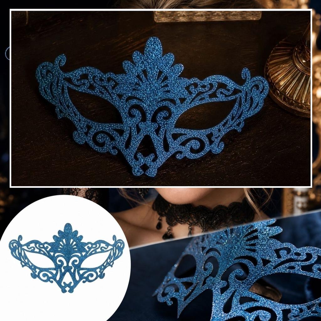 Vintage Half Face with Glitter Peacock Design for Halloween Masquerade Party Prop