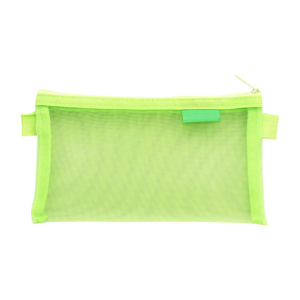 Multifunctional Mesh Pen Bag Zipper Mesh Bags Clear Pencil Case Organizer Cosmetics Makeup Bag