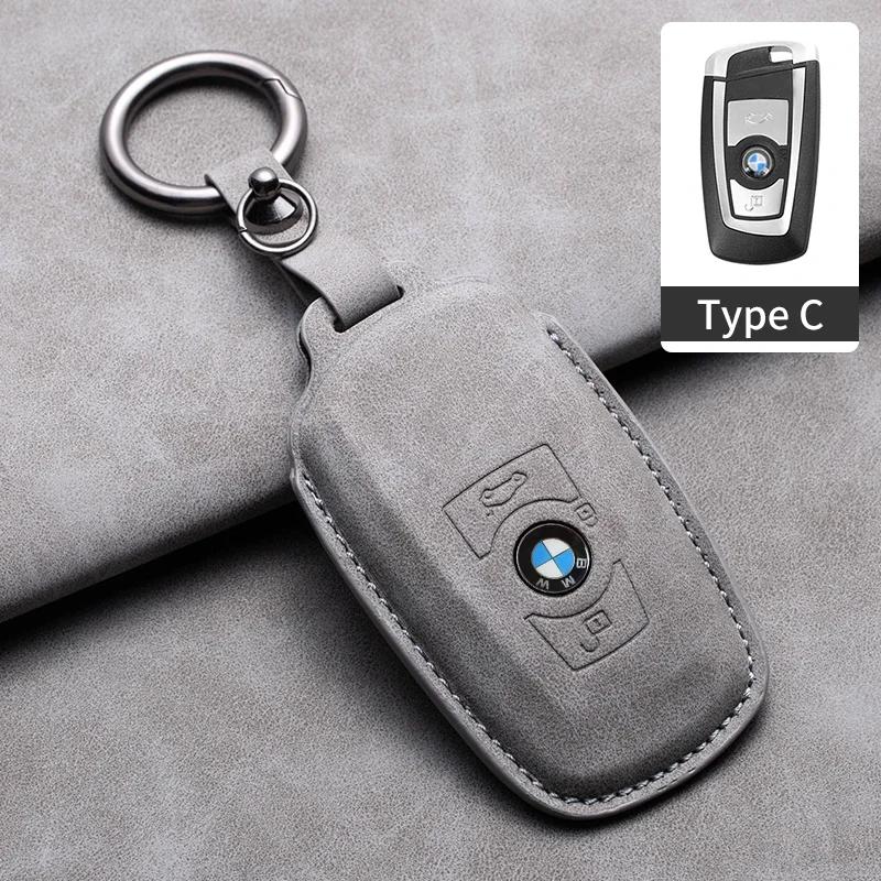 2025 Suede Leather Car Smart Key Case Fob Cover Shell For BMW 1 2 3 4 5 6 7 Series X1 X3 X4 X5 X6 F36 F25 F26 F30 F34 F10 F0