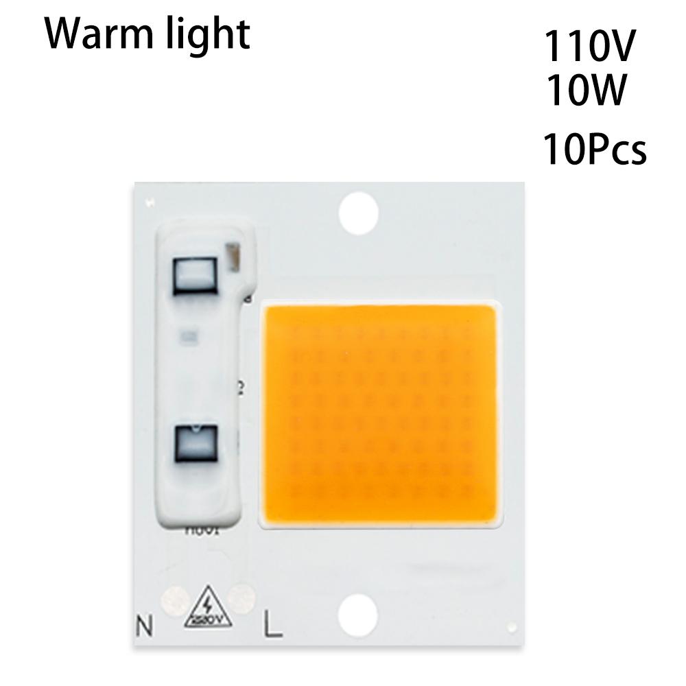 

Светодиодные лампы 10 шт./лот COB Светодиодные лампы ЧИП AC 110 В 50 Вт 30 Вт 20 Вт 10 Вт Высокая яркость Освещение COB Лампы Чип Для DIY Smart IC Полный спектр Прожектор WARM WHITE