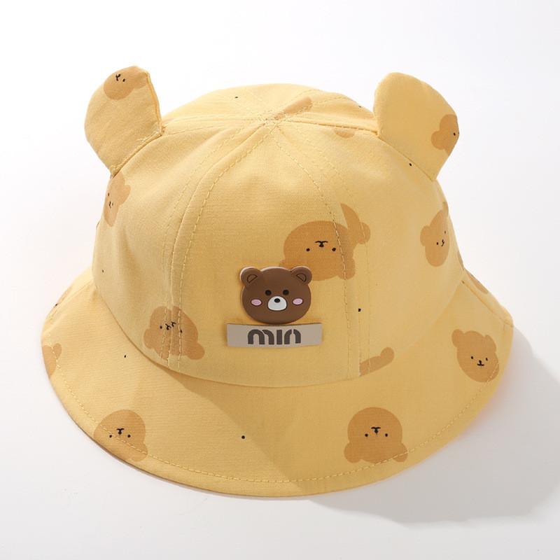 Baby Cotton Sun Hat With Embroidered Animal Design Kids Sun Protection Accessory