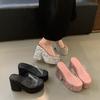 Ultra High Heels, Sponge Cake, Thick Sole, Large Size Sequins, Korean Version Slippers, Sandals