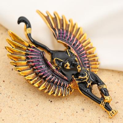 Animal Ancient Egypt Dripping Oil T Statue Sphinx Gift Brooch