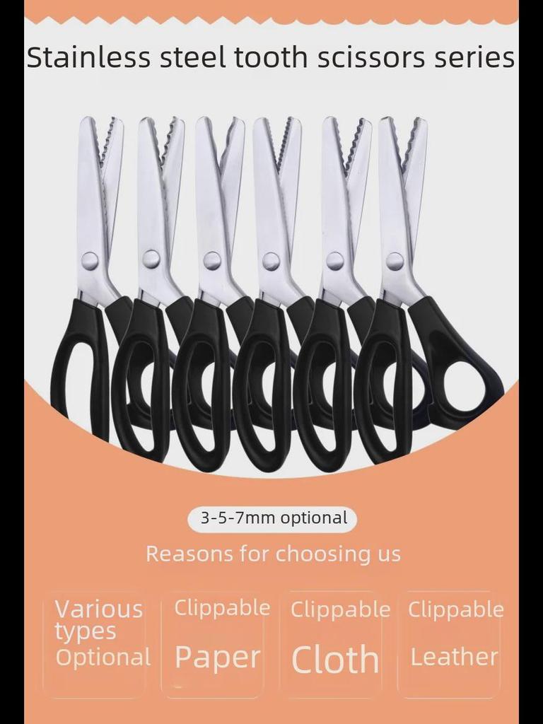 Gezackte Stoffspitze Schere aus Edelstahl mit Wellenschliff für Schneiderei