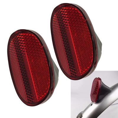 2 Pcs Bicycle Oval Rear Mudguard Reflector Bike Oval Rear Fenders Reflector Bicycles Safety Warning Reflector