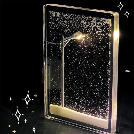 Yousheng 1/2/3 Sets Snowy Night Light DIY Set Christmas Snow Scene Lamp Perfect Emotional Gift Home Office Decoration