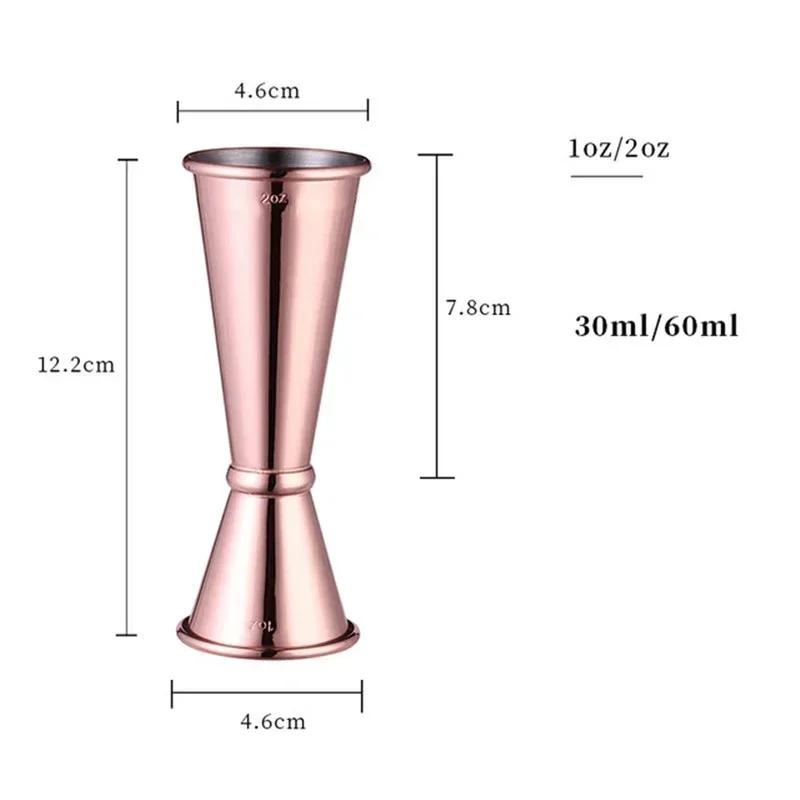 15-60ml Dual Shot Cocktail Bar Stainless Steel Mixing Set Family Bar Party Accessories Club Double-head Alcohol Measuring Cup