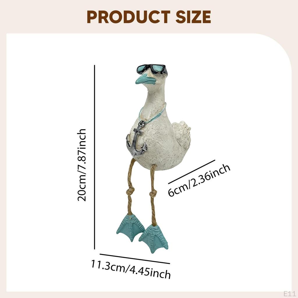 Seabird Statue Animal Sculpture Coastal Decor Nautical Resin Craft Beach Desktop Decoration Dangling