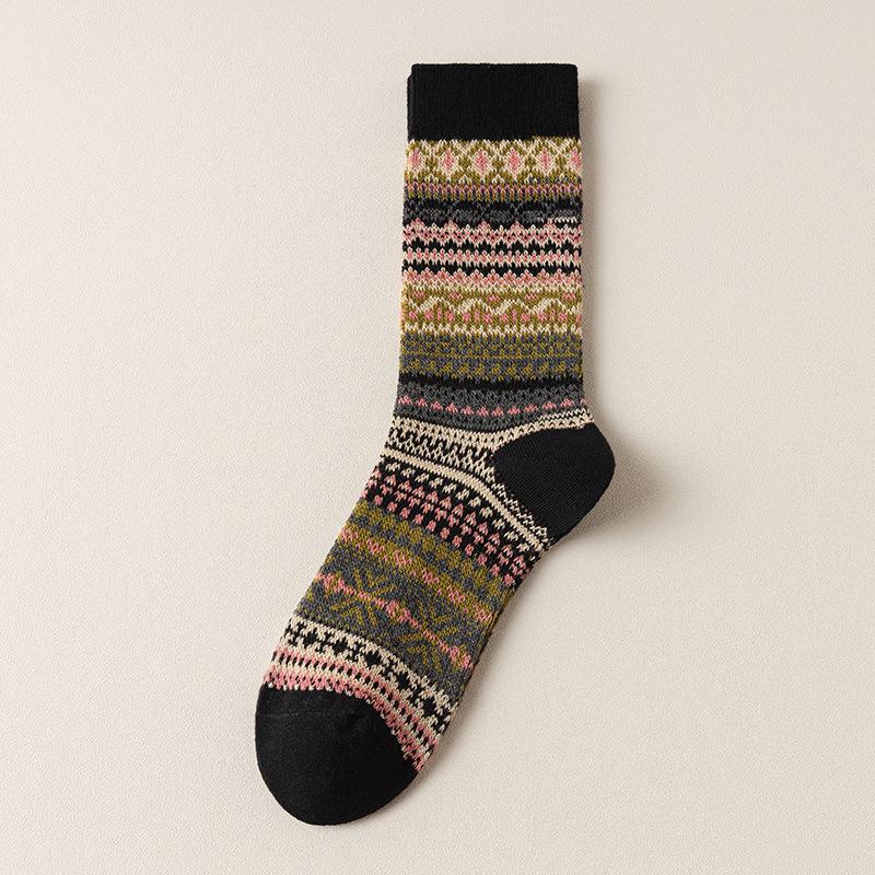 Women's Retro Ethnic Style Mid-Calf Socks - Versatile, Trendy, Scrunched, Perfect for Birkenstocks In Autumn/Winter