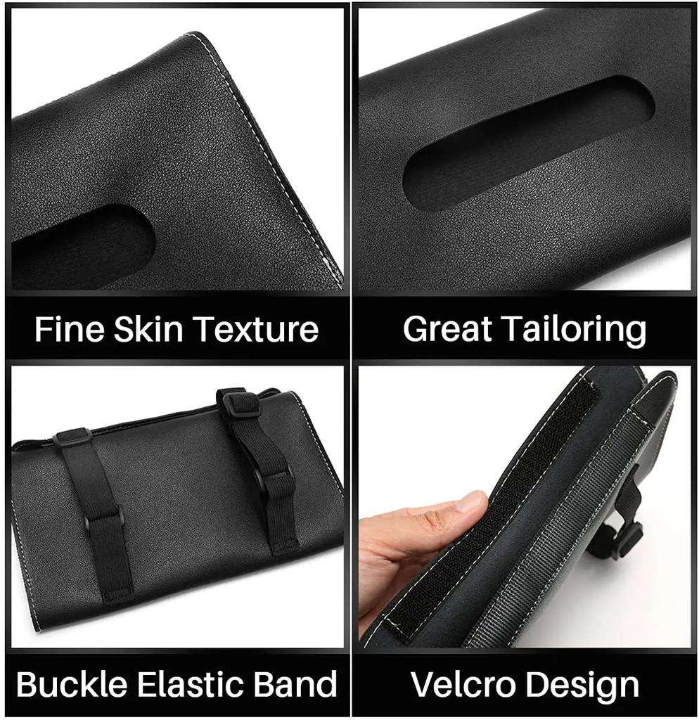 Pu Leather Car Sun Visor Hanging Tissue Box Holder 23*13*2.5Cm Car Tissue Boxes Auto Interior Storage Decoration Accessories