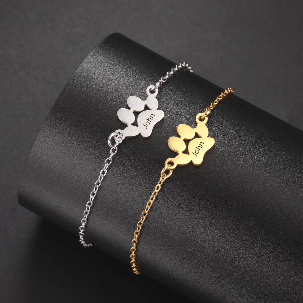 Pet Cat Dog Hip Hop Couple Bracelets Unisex Jewelry Valentine's Day Gift Accessories