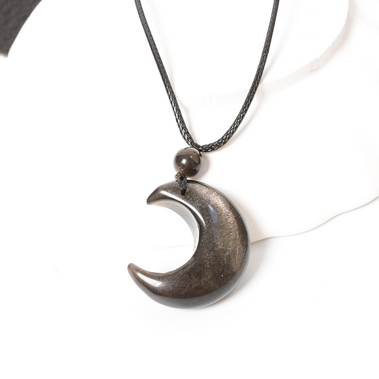 Genuine Obsidian Jade Ruyi Pendant Necklace - Unisex Treasure Vase Design