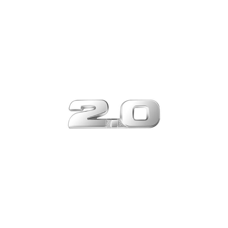 1Pc Car Styling 3D Small Metal Silver/Black/Red 2.0 Logo Emblem Side Fender Badge Rear Trunk Sticker For CRV Accord Decoration