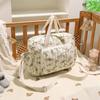 Korea Style Newborn Baby Care Diaper Bag Mummy Shoulder Bag Embroidery Quilted Stroller Diaper Storage Organizer Large Handbags
