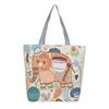 Ethnic Style Handbag Trendy Animal Embroidery Handbag Canvas Women Shoulder Bags Women Grocery Storage Pouch