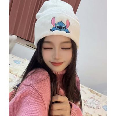 Embroidery Knitted Hat Anime Pullover Hat Windproof Warm Hat Men's and Women's Wool Hat