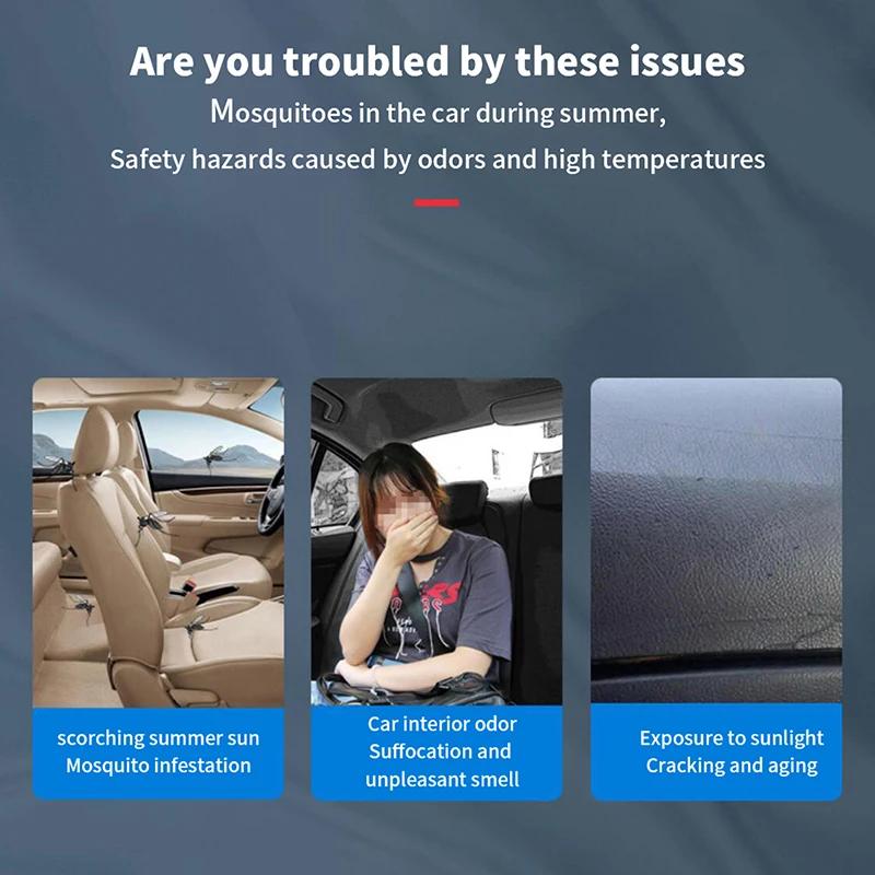 UV Sunshine Cover Shade Mesh Car Window Screen Door Covers Front Rear Side Window Mosquito Net For Baby Child Camping