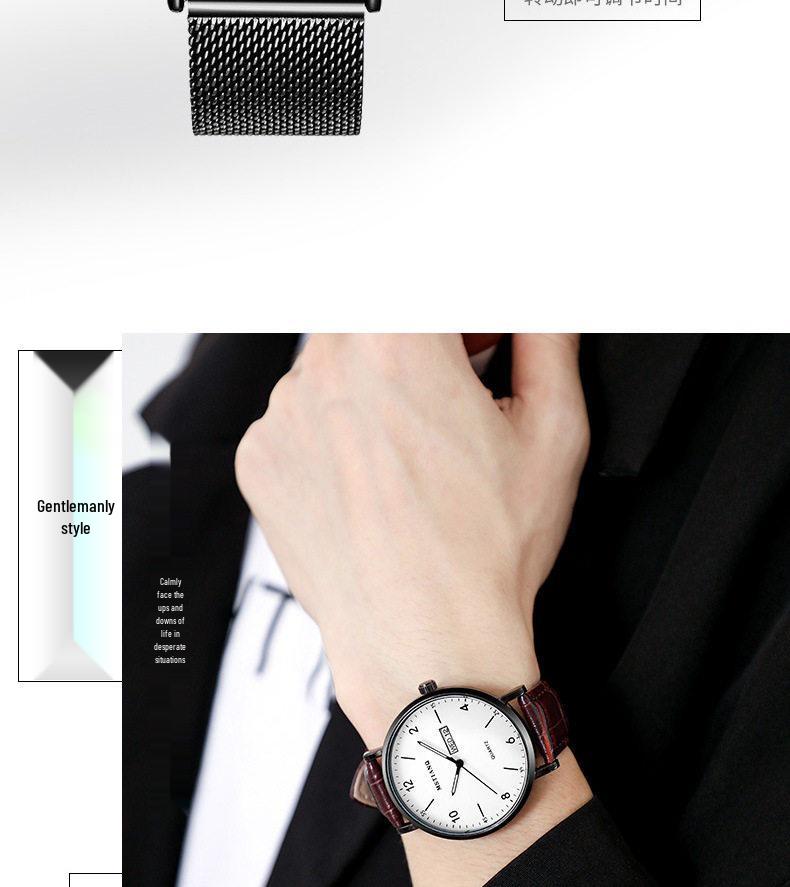 Men's Ultra-Thin Luminous Automatic Watch for Junior High & High School Students: Waterproof & Silent