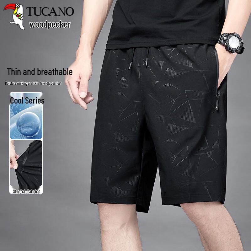 TUCANO Men s Summer Ice Silk Quick-Dry Breathable Sports Shorts 5XL