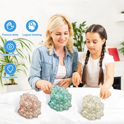 Bead Filled Stress Ball Toy Anxiety Relief Squeeze Ball Sensory Toy Kids Teens Adults Portable Soft TPR Ball Pinch Fidget Toy