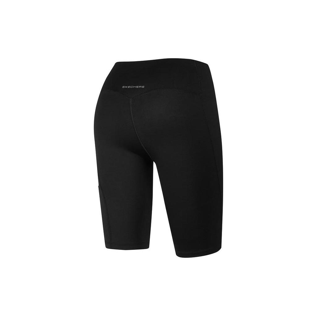 Skechers Solid Color Mid Waist Straight Leg Breathable Sports Shorts Men Shorts Carbon-Black P224W017-0018