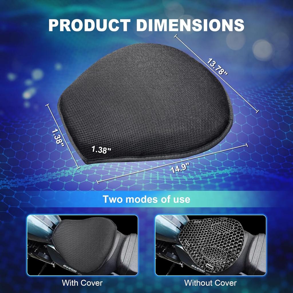 Motorbike Motorcycle Seat Cushion Pad Mat Cover Breathable Comfortable