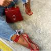 2022Shoes Woman Sexy Elegant Ankle Strappy Party Shoes Goldenhigh Heels Wedding Shoes Open Toe Shoes Zapatos 456