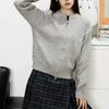 Versatile Women's Round Neck Knit Cardigan - Solid Color Zipper Outerwear for Autumn, Winter, and Spring