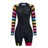 Tuta da Triathlon da Donna Manica Lunga Pantaloncini Corti Ciclismo Corsa