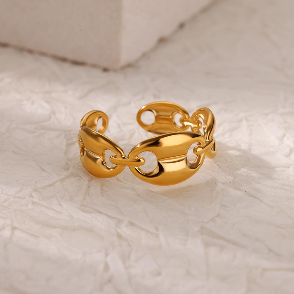 Double Heart Rings For Women Gold Color Stainless Steel Open Adjustable Ring Female Fashion Party Wedding Aesthetic Jewelry Gift
