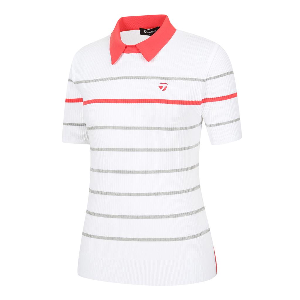 TAYLORMADE APPAREL 26Ss Women'S Striped Collared Short Sleeve Knit T8031S66123-100