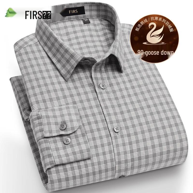 FIRS Men s Warm Plaid Long-Sleeve Brushed Shirt 42