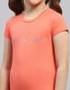 MONTE CARLO Girls Orange Printed Round Neck Half Sleeve Top