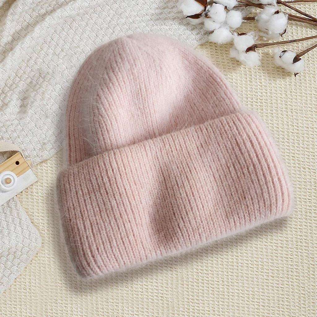 Van Saili Hat Autumn Winter Outdoor All-match Knitted Hat Custom Logo Embroidery Cold-proof Warm Velvet Thickened Rabbit Hair