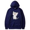 Autumn Winter Solid Color Cat Classic Hoodie Men's Daily Casual Harajuku Hoodie Y2K Street Wear Warm Hoodie