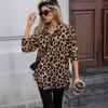 2026 Spring New Satin Leopard Print Long Sleeve Women's Blouse