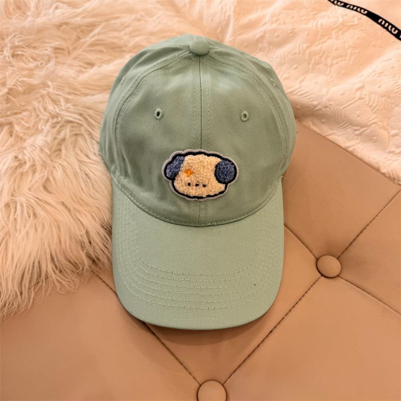 Cute Puppy Embroidered Baseball Hat for Women In Spring and Summer Versatile Face Showing Small Sun Protection Soft Top Baseball Cap