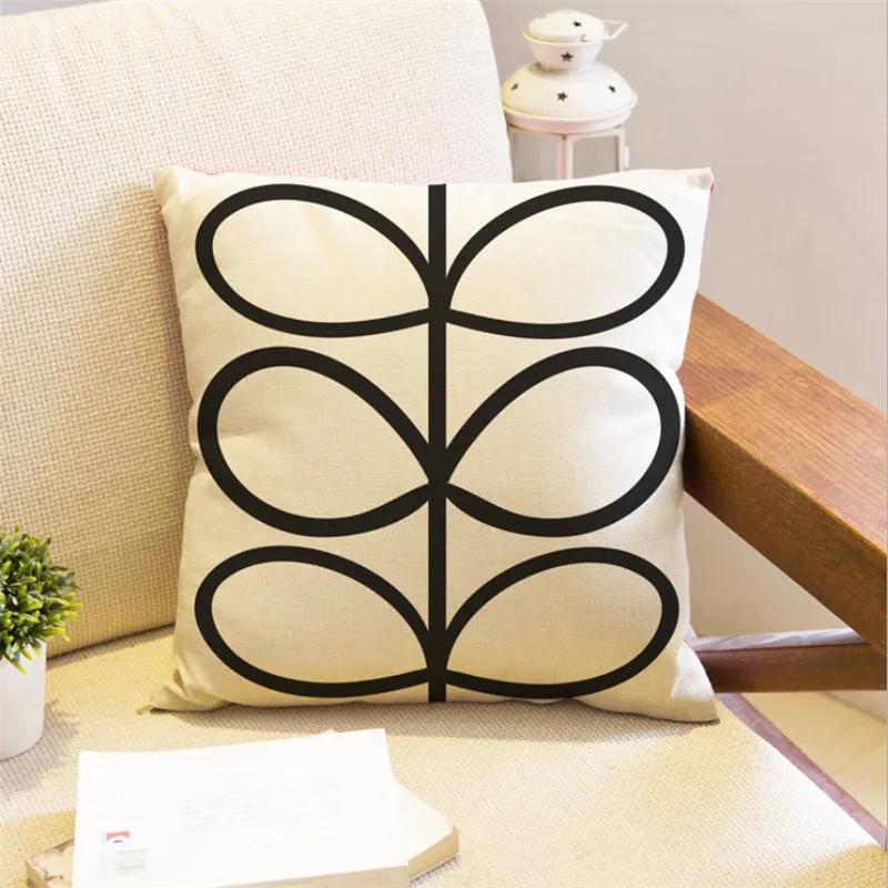 45x45cm Vintage Flag Printed Cushion Cover Pillow Case Thicken Cotton Linen Sofa Home Living Room Chair Seat Decoration