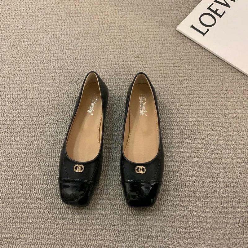 Fashion Flat Shoes for Women 2025 New Spring and Autumn Red Square Toe Work Outdoor Plus Size 44 43 42 Women's Shoes Zapatillas Mujer