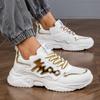 TUINANLE Man's Sports Shoes Mesh Breathable Platform Sneakers Men Lace-up Thick Soled Running Shoes
