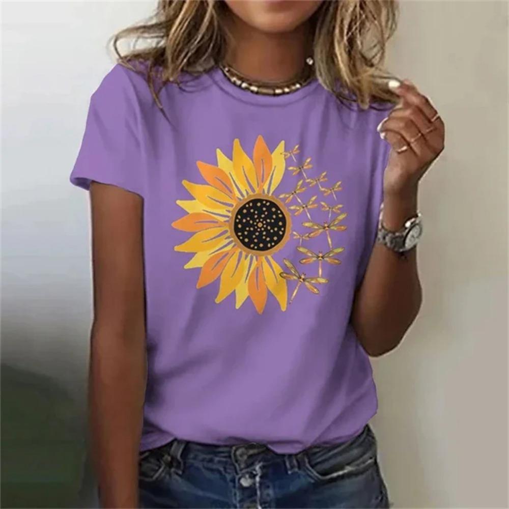 New Fashion Women's T-Shirt 3D Print Floral Graphic Blouse Summer Casual O-neck Streetwear Short Sleeve Oversized y2k Tops Tees