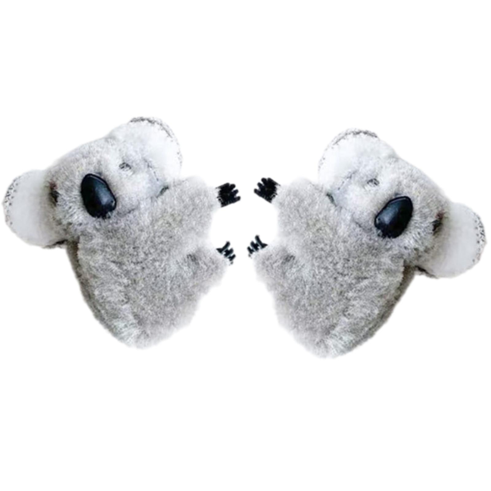 

Милая заколка для волос в виде коалы для девочек, плюшевый зажим для волос, мягкая и удобная заколка, надежная фиксация для повседневных милых причесок серый