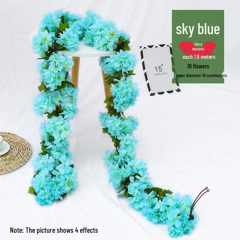 Artificial Rose Vine Garland for Air Conditioning Pipe Decoration